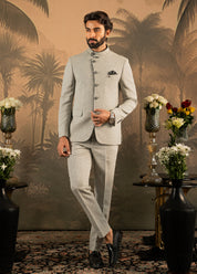 Grey Designer Bandhgala suit