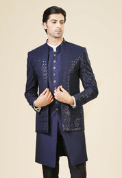 Elegant Navy Indo-Western - Traditional Indian Attire

