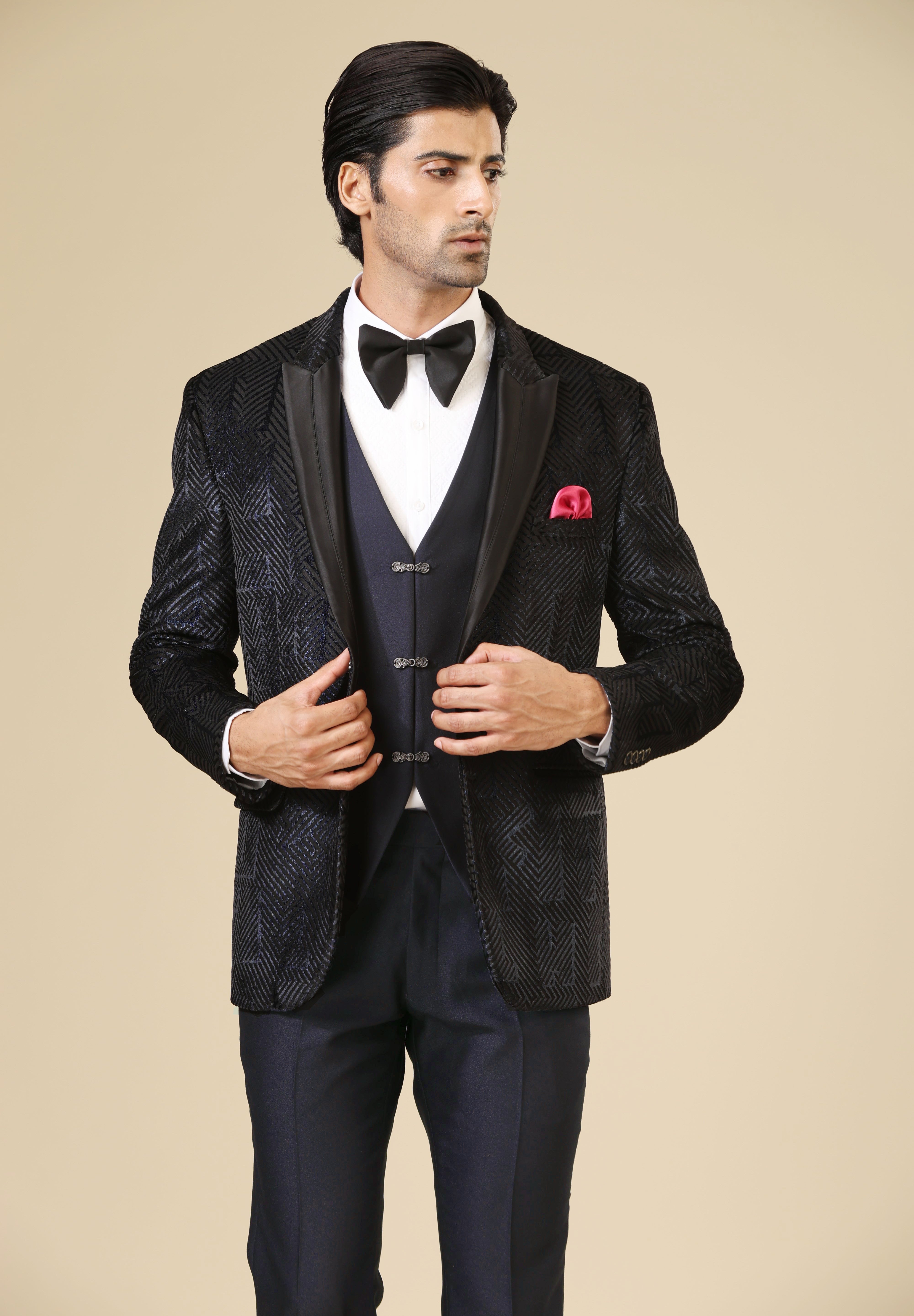 Navy blue designer suit