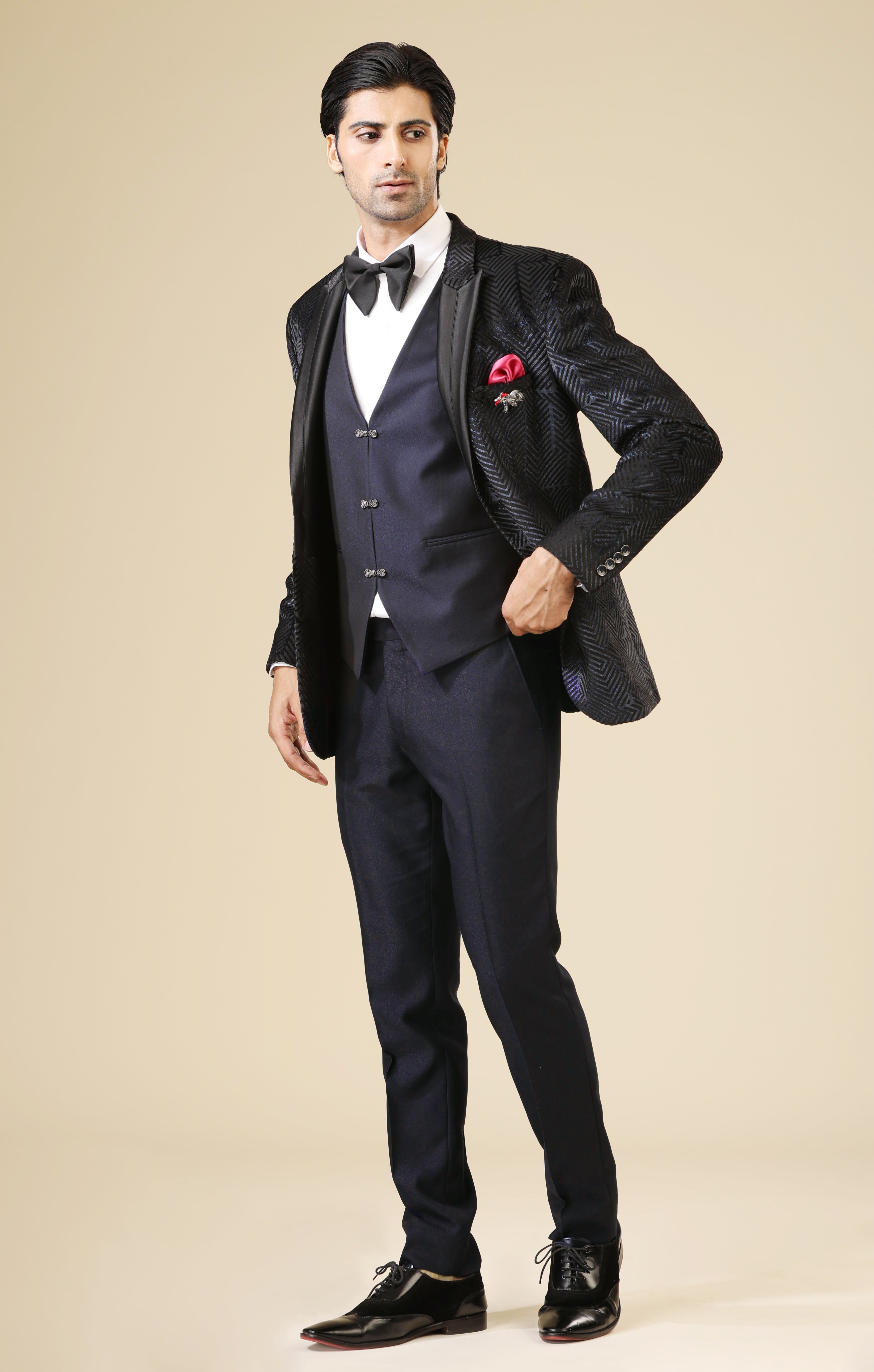 Navy blue designer suit