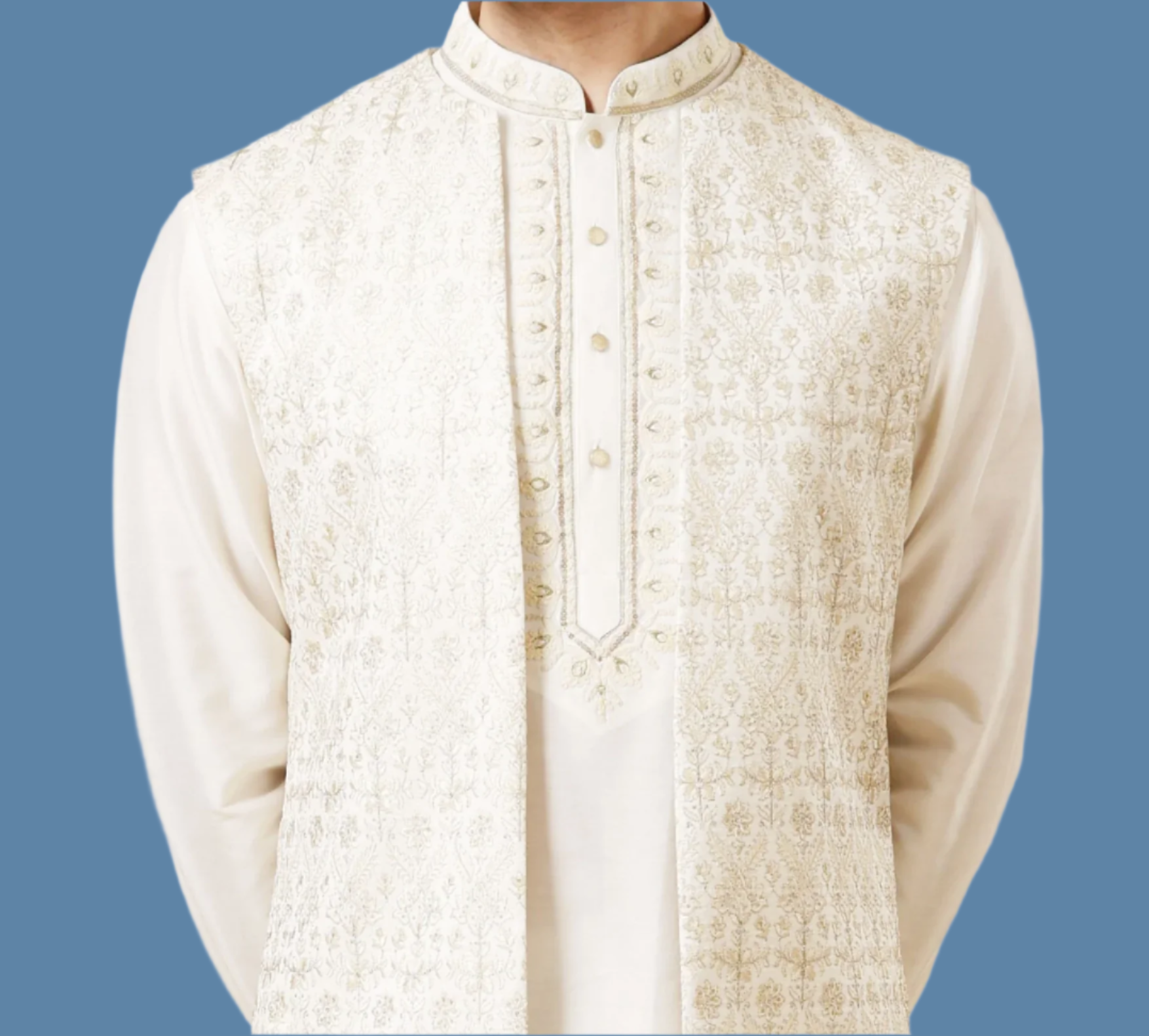 Elegant Off-White Indo-Western - Traditional Indian Attire
