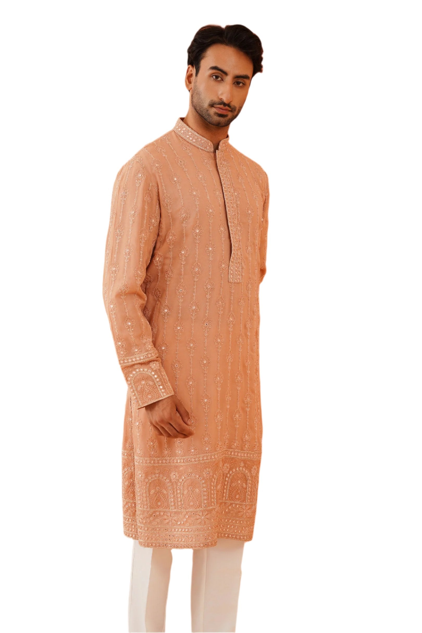 A Comfortable and Stylish Peach Kurta Set for Everyday Wear

