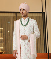 Trendy Pink Sherwani with Dupatta - Modern Indian Fashion
