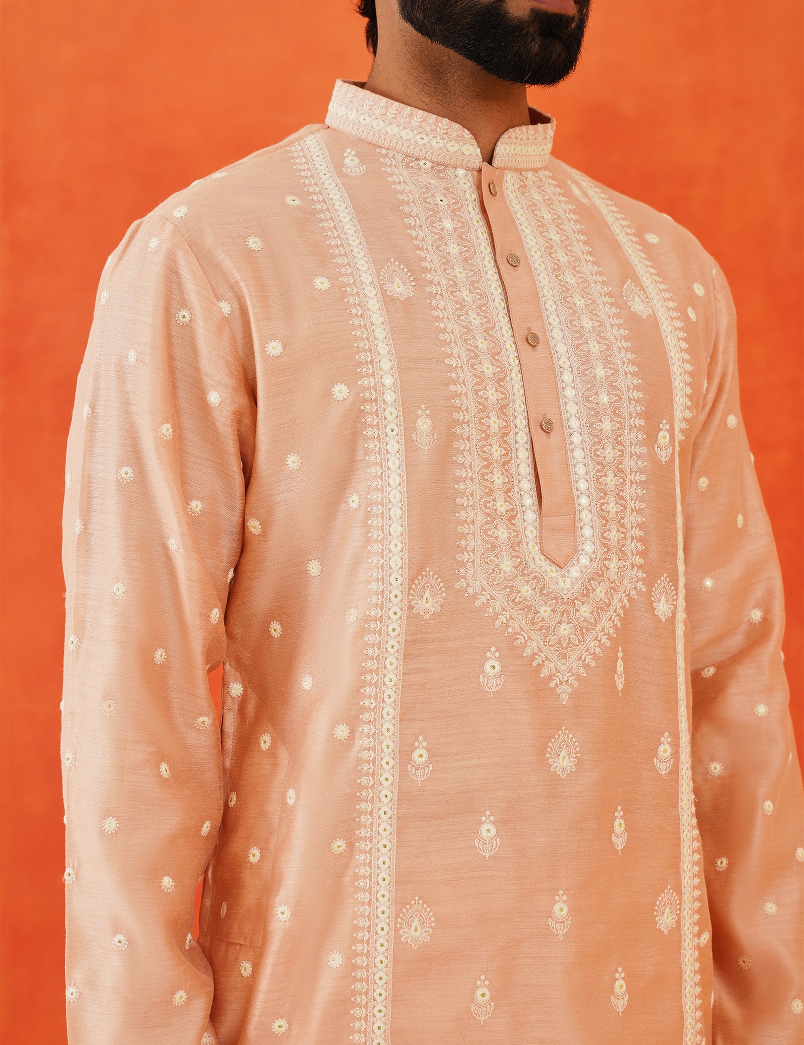 Stylish Pink Kurta with Intricate Embroidery
