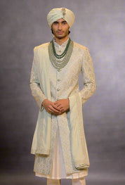 Pista Green Embroidered Sherwani - A Regal and Elegant Attire
