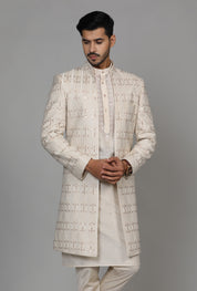 Elegant Beige Sequin Indo-Western, A Timeless Classic
