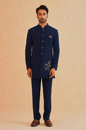 Perfect for Special Occasions
Teal Blue Indo-Western with Embroidered Designer Motif