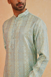 Blue Kurta with Sequin Work