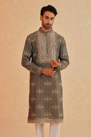 Olive Green Embroidered Kurta Set