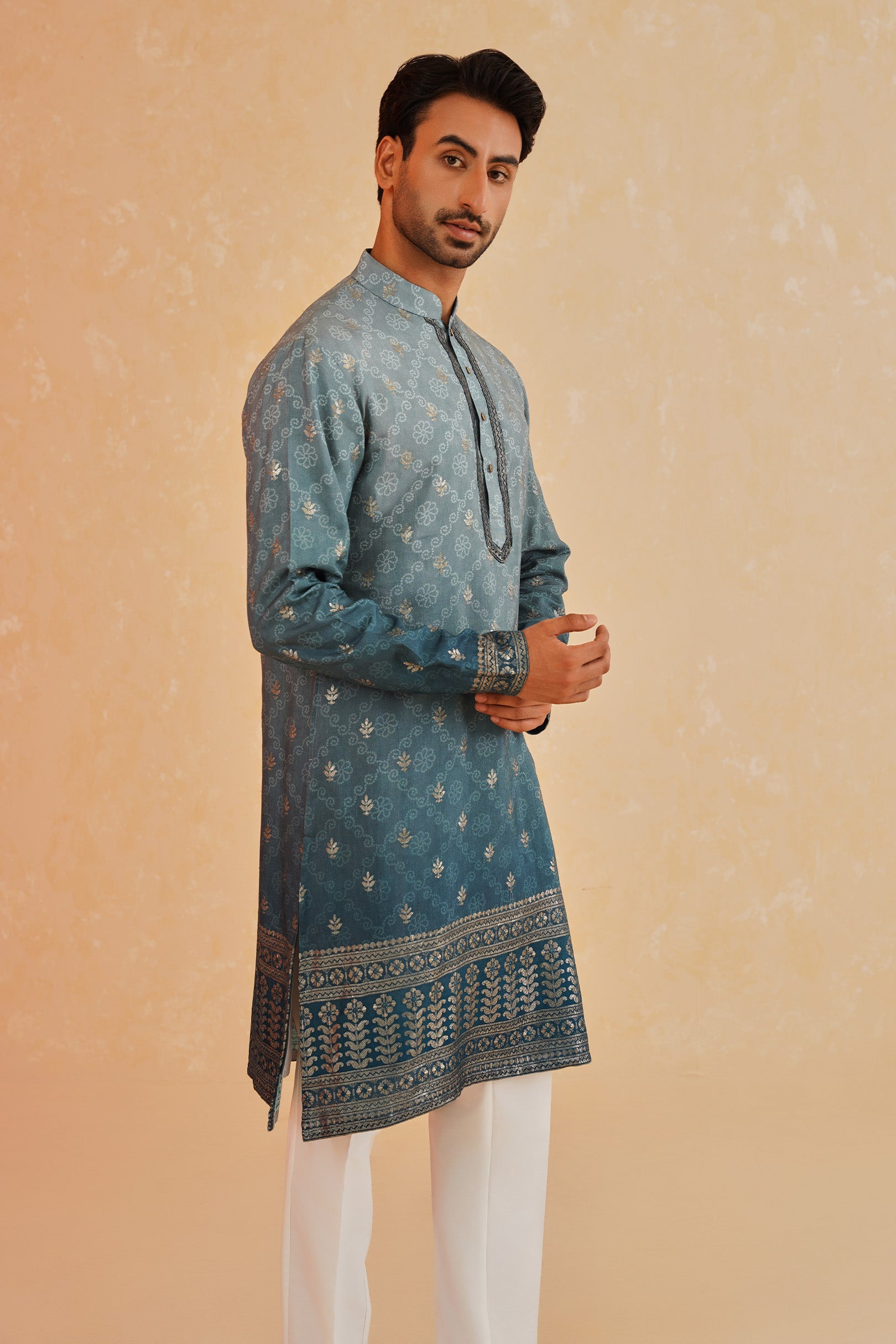 Blue Ombre Effect Kurta Set