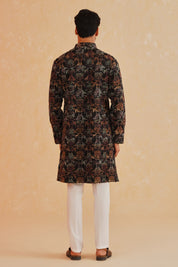 Black Kurta Set with Multicolored Dori Work