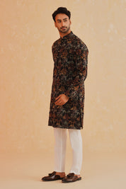 Black Kurta Set with Multicolored Dori Work