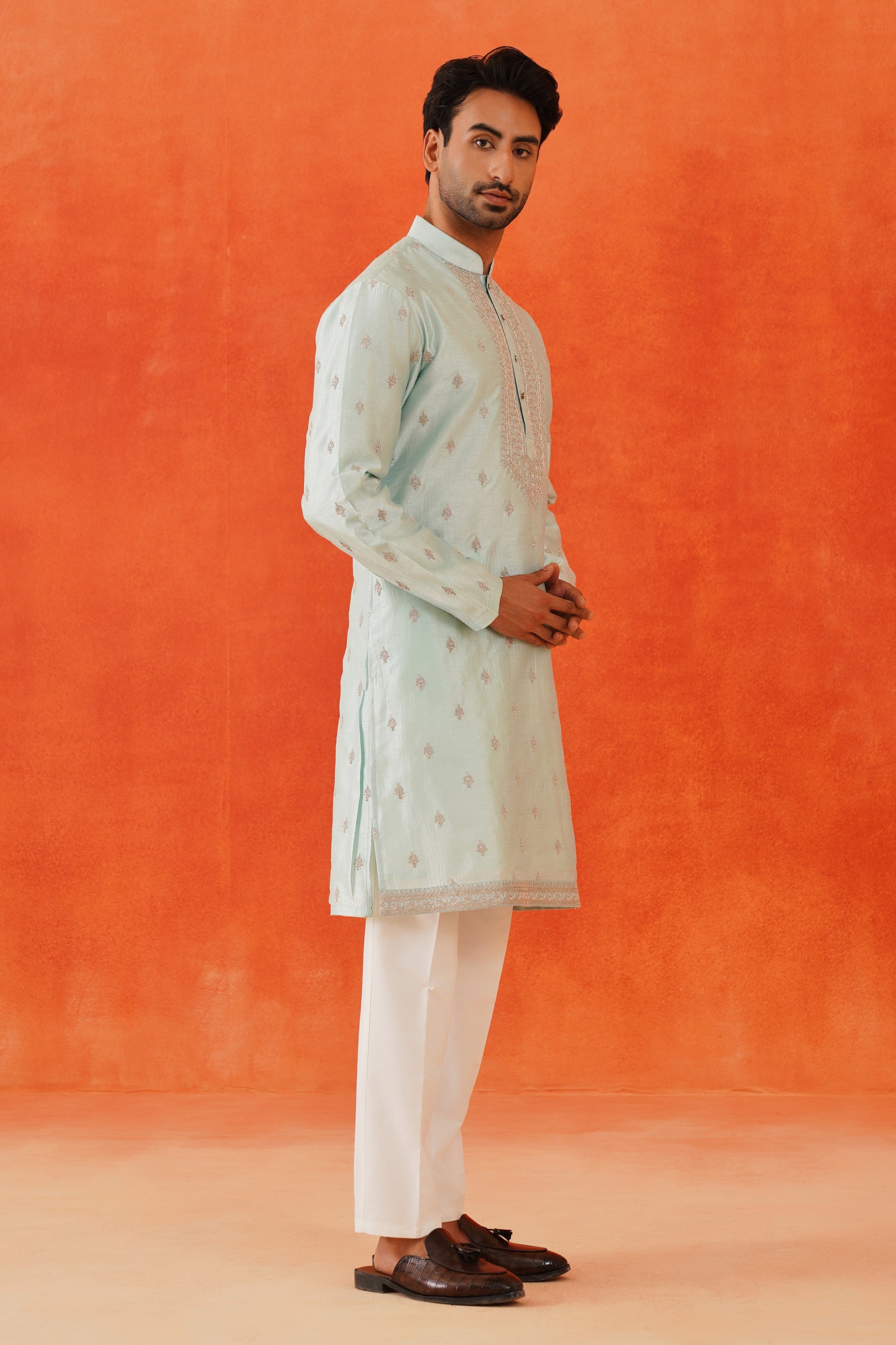 Sky Blue Embroidered Kurta Set