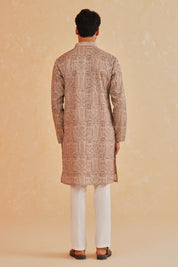 Beige Embroidered Kurta Set