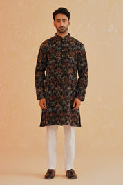 Black Kurta Set with Multicolored Dori Work