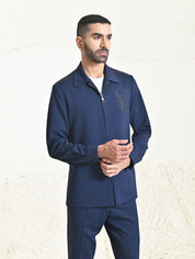 Navy co-ord set with designer motif