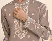 Grey Embroidered Kurta Set