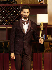 Wine Velvet Embroidered Suit, Designer Wear
Timeless Wine Velvet Embroidered Suit 