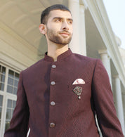 Traditional Indian Wear
Trendy Wine Jacquard Bandhgala