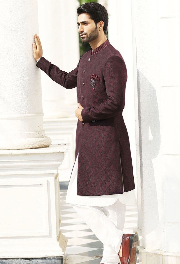 Traditional Indian Attire
Trendy Wine Textured Indo-Western