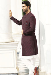 Traditional Indian Attire
Trendy Wine Textured Indo-Western