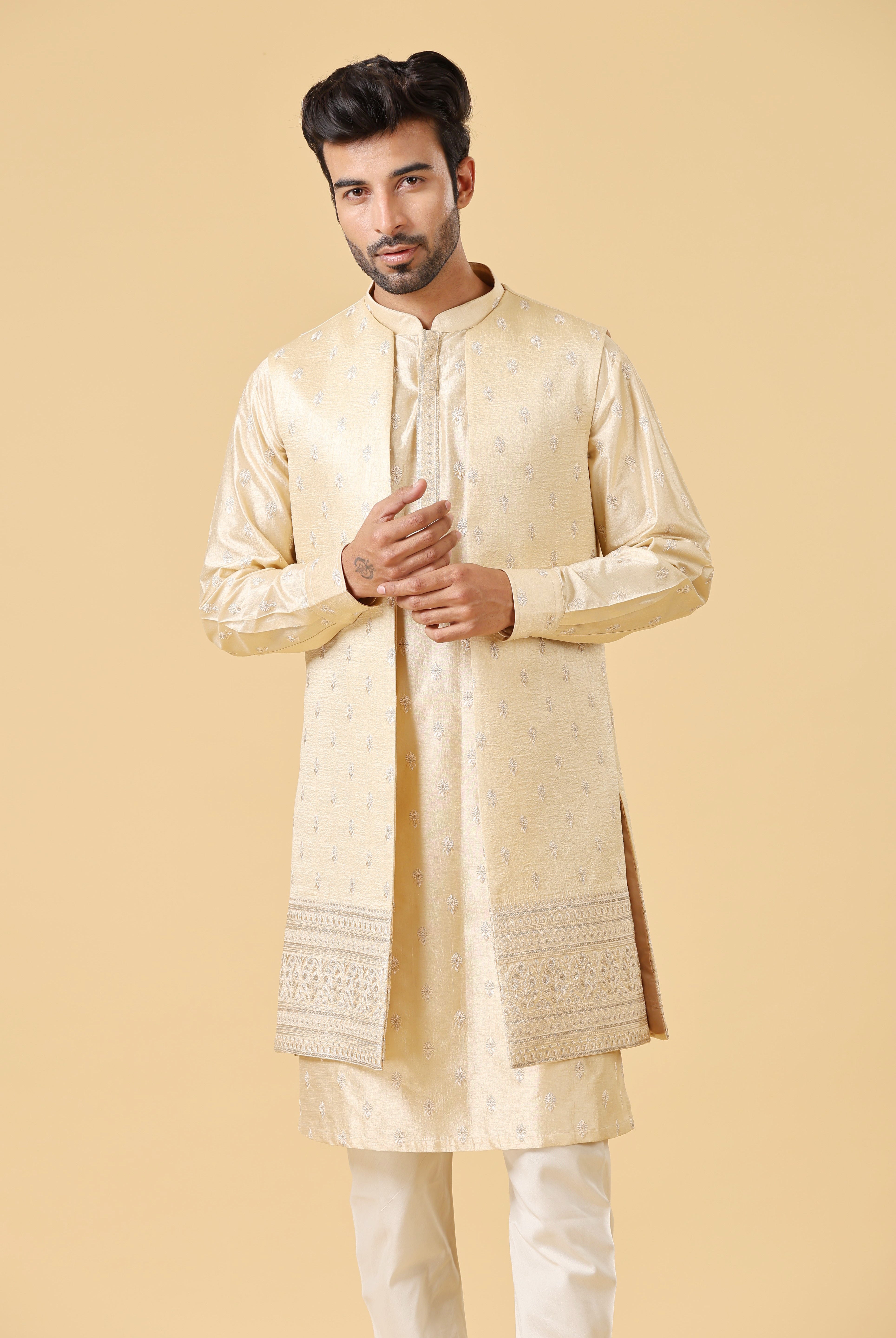 Versatile Yellow Open Indo-Western, Suitable for Various Occasions