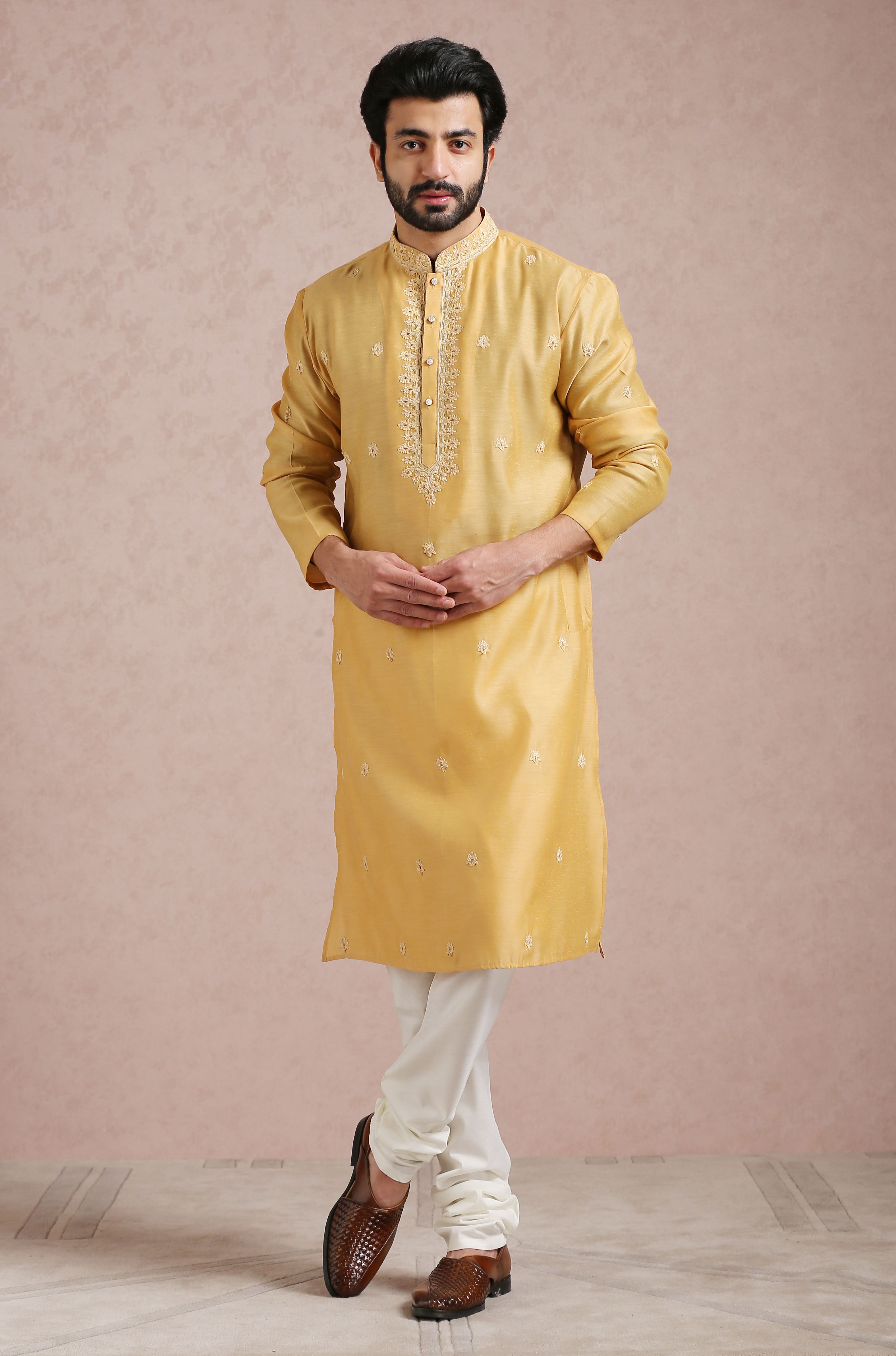 Embroidered Yellow kurta set