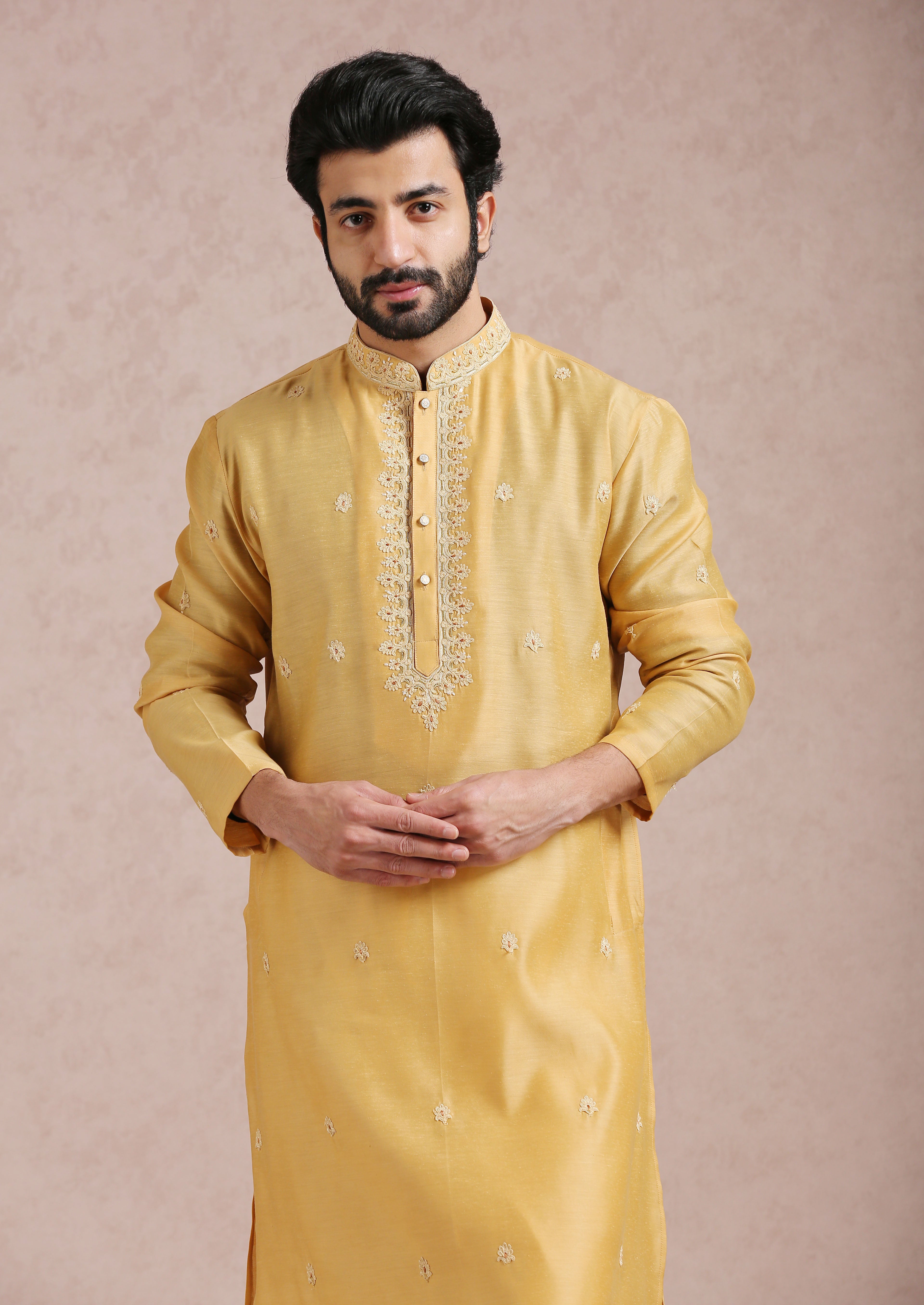 Embroidered Yellow kurta set