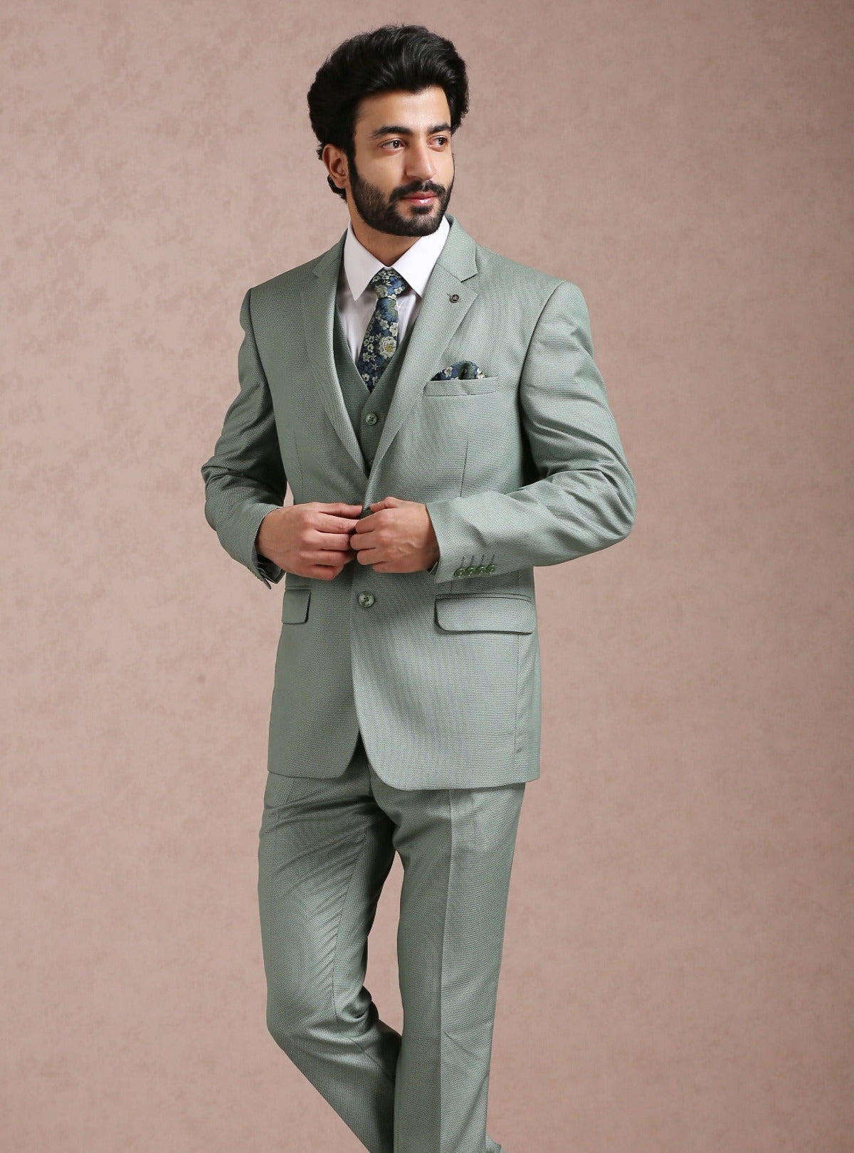 Pista Single-Breasted-5 Piece Suit