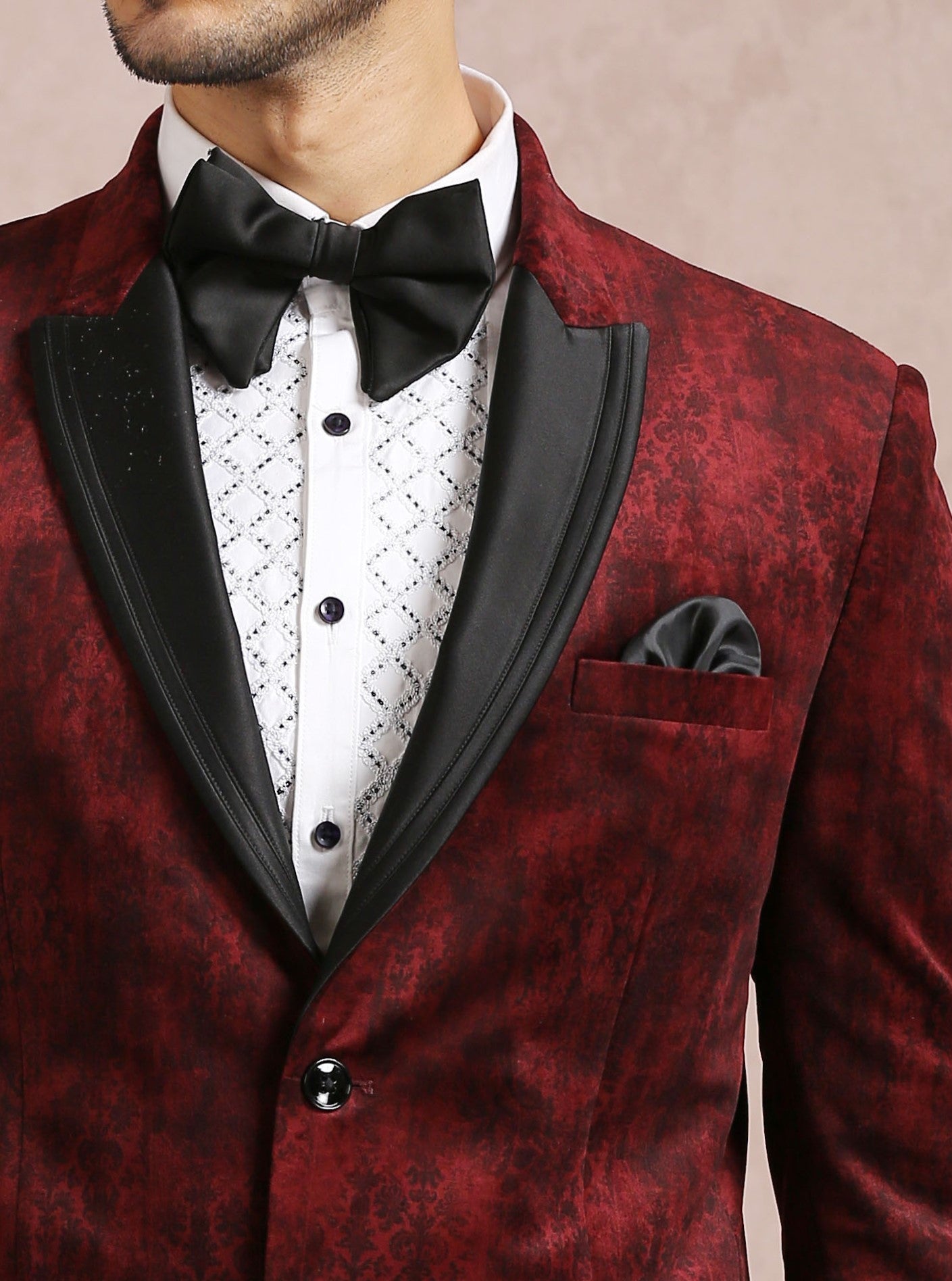 Luxurious Maroon Velvet Blazer