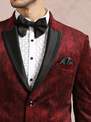 Luxurious Maroon Velvet Blazer