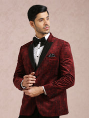 Luxurious Maroon Velvet Blazer