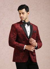 Luxurious Maroon Velvet Blazer