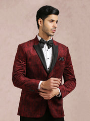 Luxurious Maroon Velvet Blazer