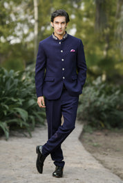 Navy Blue Bandhgala