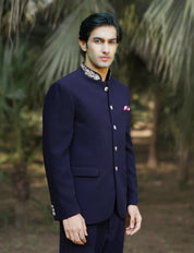 Navy Blue Bandhgala