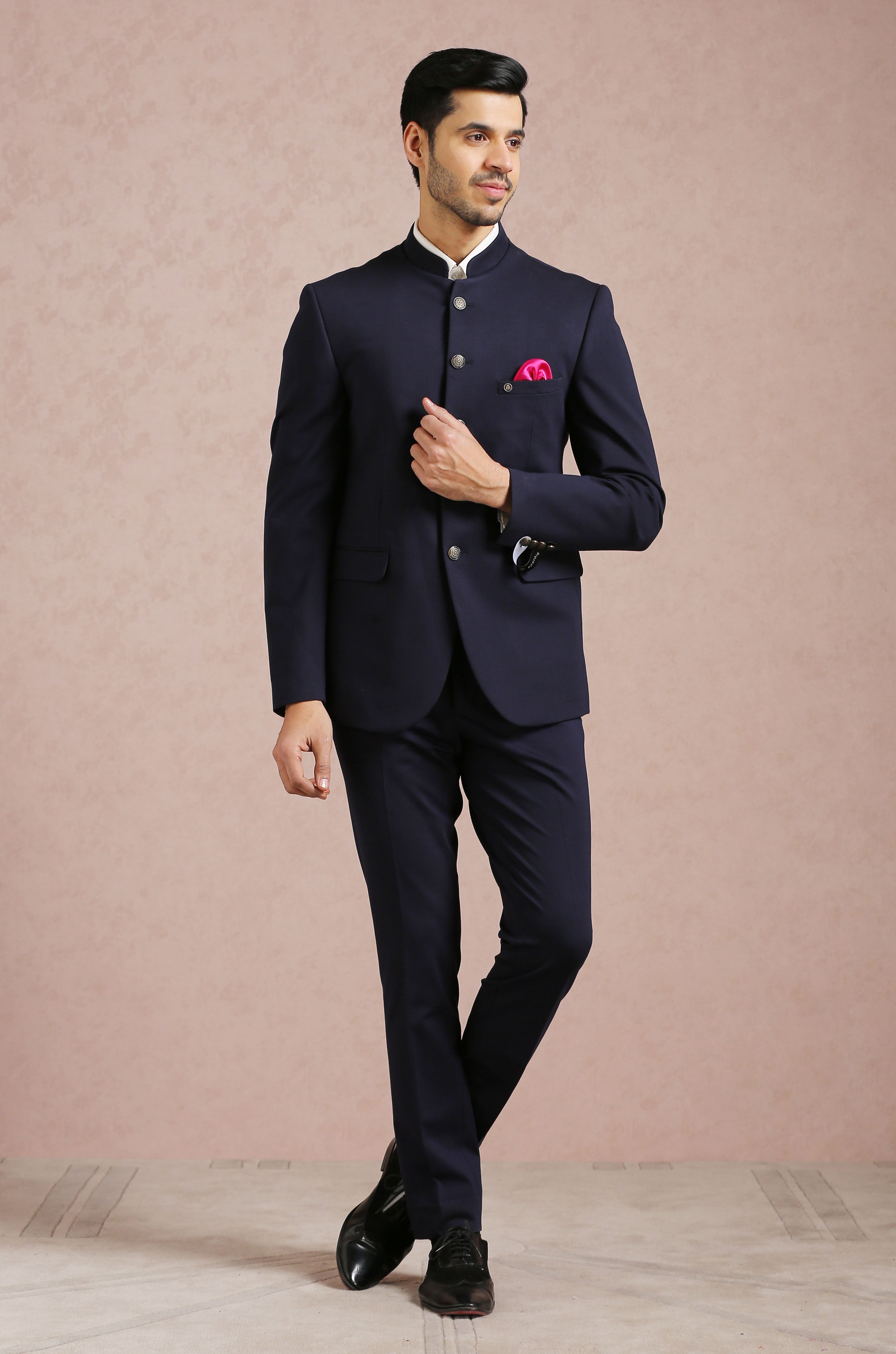 Navy Blue Basic Bandhgala