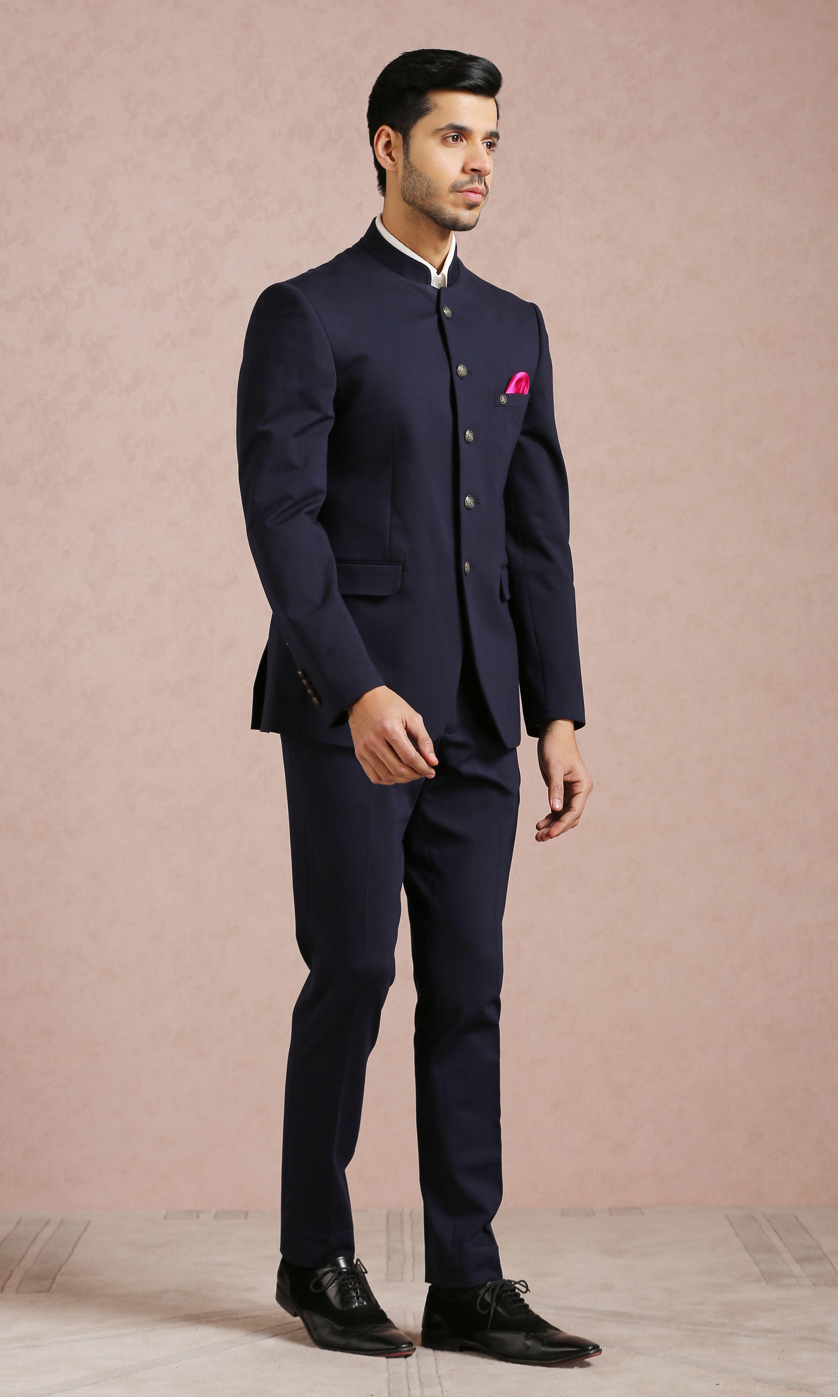 Navy Blue Basic Bandhgala