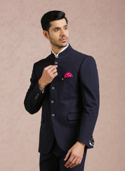 Navy Blue Basic Bandhgala