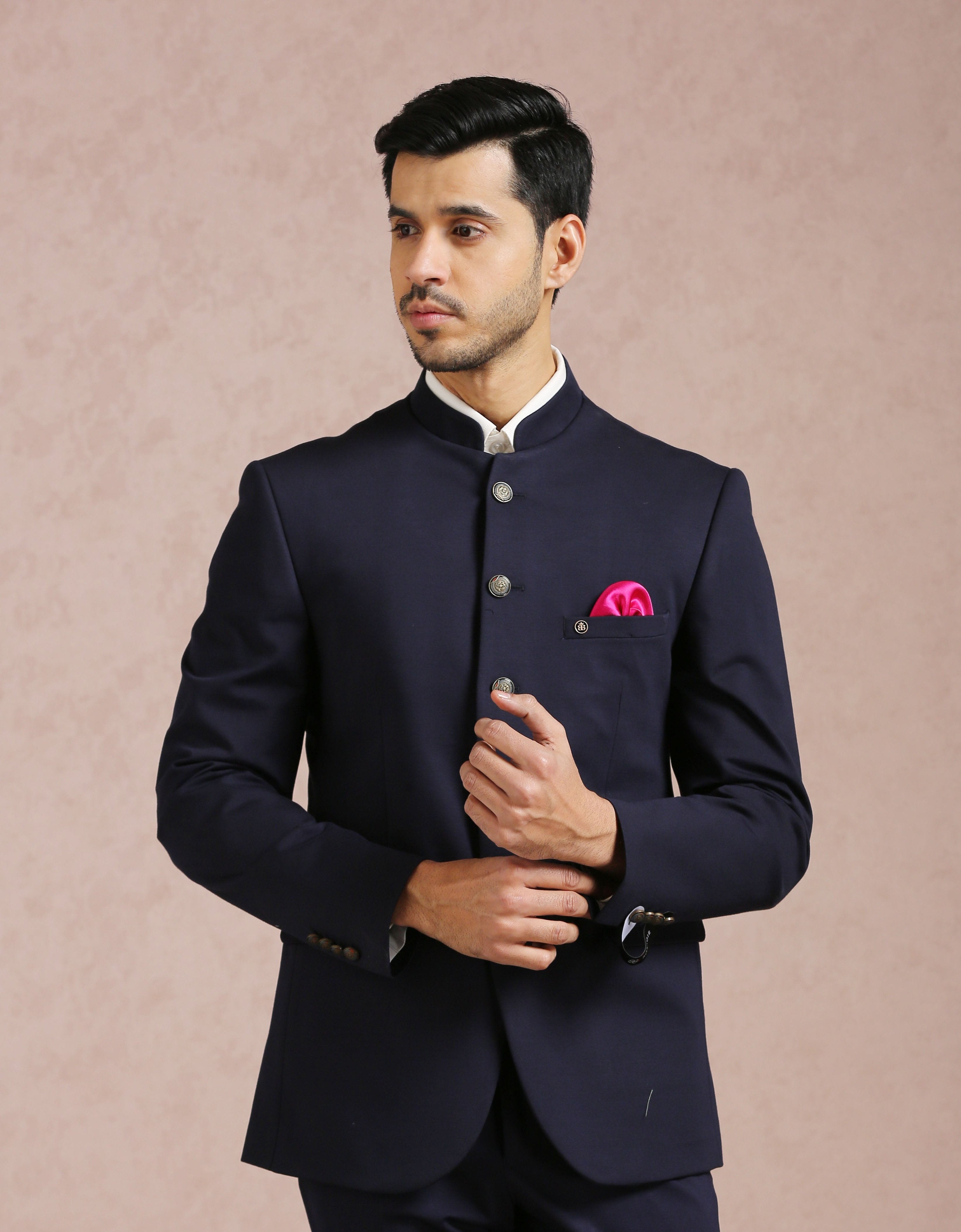 Navy blue Bandhgala Blazer