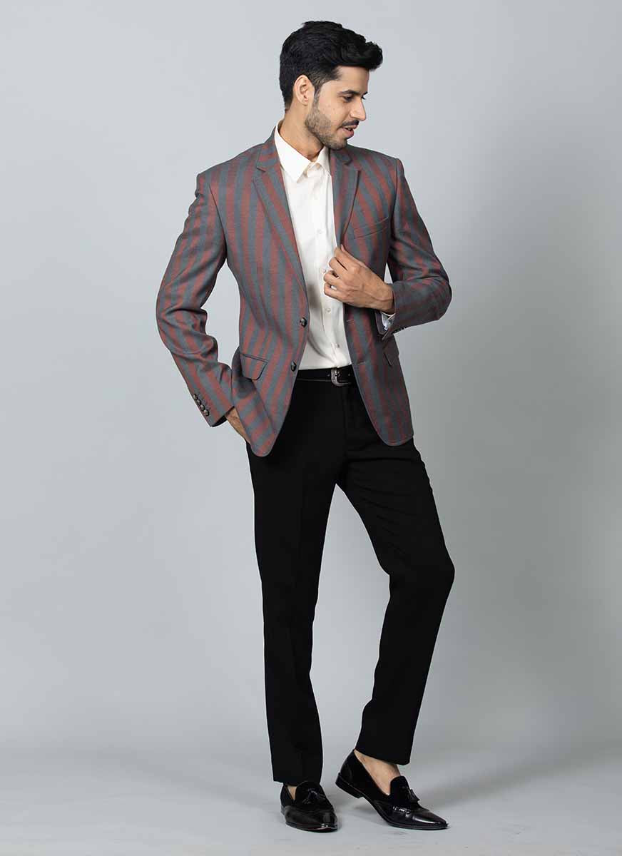 Rust Grey Terry rayon Blazer