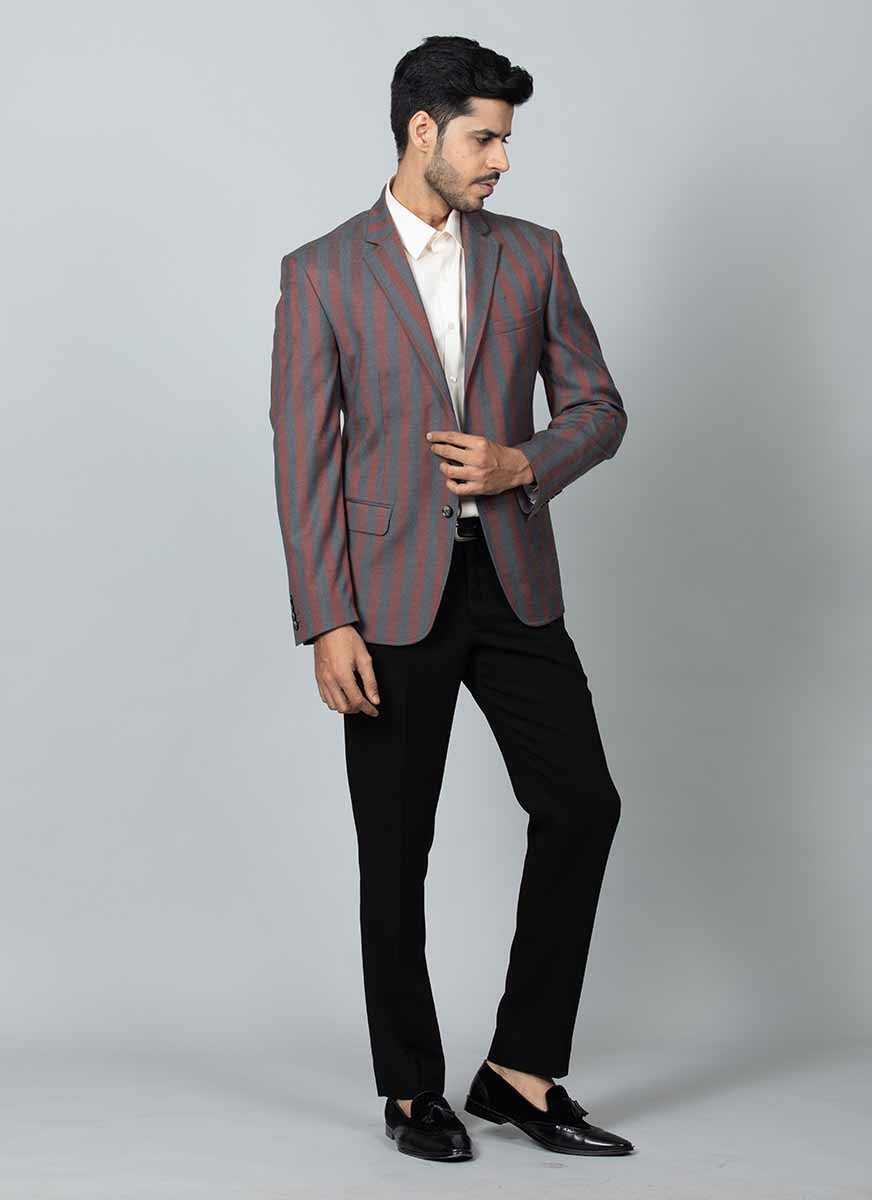 Rust Grey Terry rayon Blazer