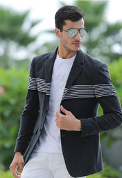 Charcoal Knitted Blazer