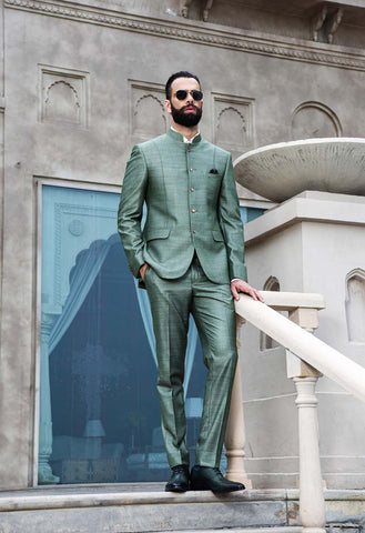 Buy Bottle Green Coat Pant White Shirt for Men Stylish Tuxedo Suit Online  in India 