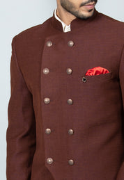 Dark Brown Angrakha Style Indo-Western