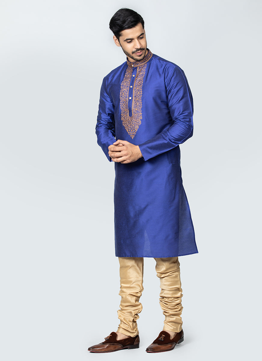 Embroidered Blue Kurta Set