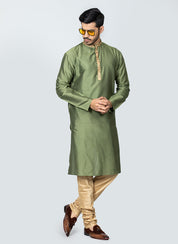 Embroidered Green Kurta Set