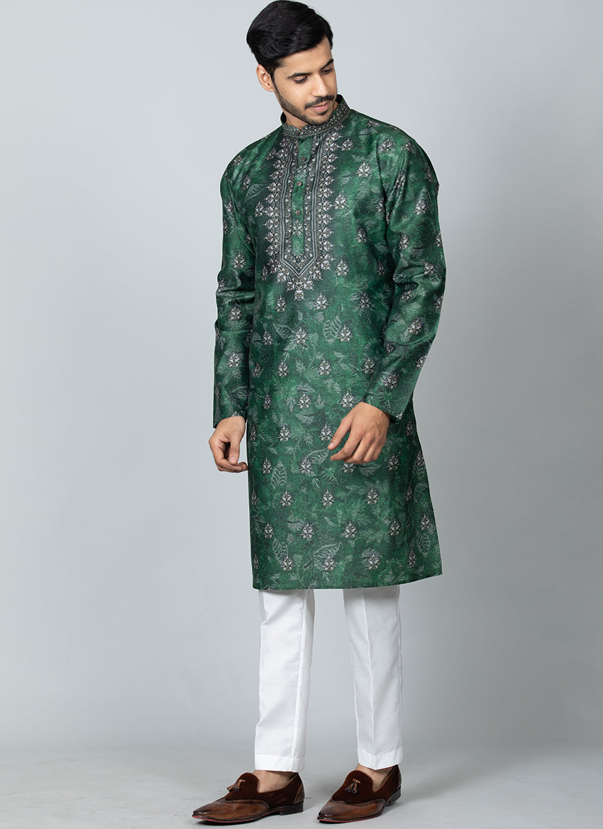 Printed Kurta Set Green