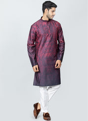 Printed Kurta Set Ombre printed red