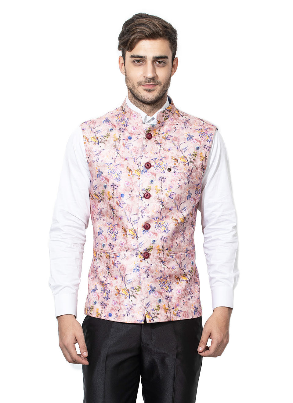Treemoda Baby Pink Nehru jacket For Men Stylish Latest Design Suitable –  Yard of Deals